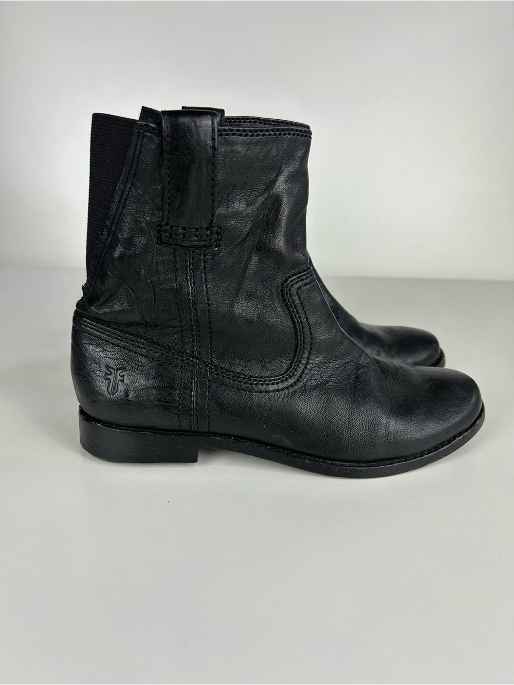 FRYE ANNA SHORTIE BOOTS LEATHER WESTERN BOHO COWGIRL SIZE 6 BLACK